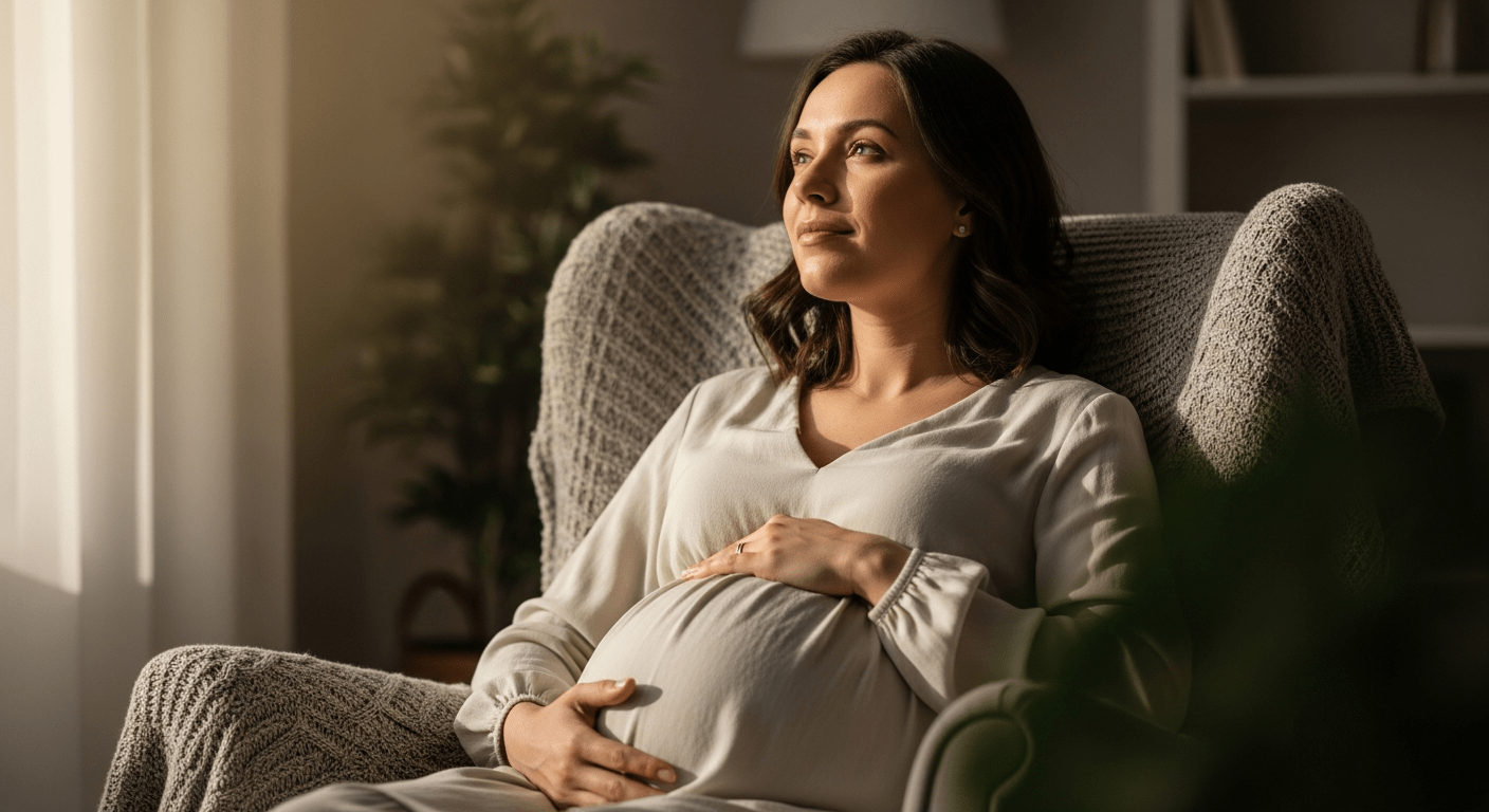 Addiction Recovery Support for Pregnant Women Pregnant woman receiving support during addiction recovery